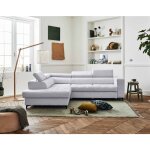 Lisa design - olinda - canap� d'angle gauche - 5 places - convertible avec coffre et t�ti�res r�glables ...