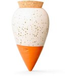 Olla p�pin en terre cuite finition blanc grain�