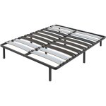 Olympe literie - sommier  lattes en mtal windsor 140x190 cm coloris noir livr en kit