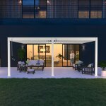 Ombrea - pergola bioclimatique ombr�a vs adoss�e 4x6m - v2 - blanc