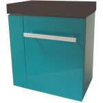 Zen - meuble lave main seymour lagon avec plan vasque noir - ondee