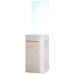 Ondee - zen - meuble lave - mains  poser nova - version droit - blanc - mlamin - miroir