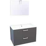 Ondee - zen - meuble de salle de bain smart - suspendu - 80cm - 2 tiroirs - finition gris