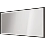 Ondee - zen - miroir de salle de bain �clairant selena - cadre aluminium noir - 120 x 60 cm
