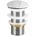 Ondee zen - bonde c�ramique clic - clac pour vasque - finition marbre gris