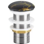 Ondee zen - bonde c�ramique clic - clac pour vasque - finition marbre noir