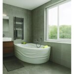 Ondee - zen - kit baignoire angle gauche 160x90 et tablier motif vague - abs et acryl 3mm - blanc