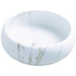 Ondee zen - vasque ronde � poser sora - c�ramique - marbre blanc - dim : �36 x h. 12 cm