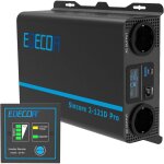 Edecoa - onduleur 1200w pure onde sinuso�dale convertisseur de tension 12v 220v 230v lcd 2x usb et t�l�command ...