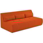 Lisa design - onyx - canap droit 3 places - en tissu mailles 3d - orange