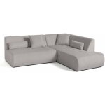 Lisa design - onyx - canap� modulable d'angle droit - 5 places - en velours c�tel� - gris clair