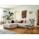 Lisa design - onyx - canap modulable d'angle gauche 5 places - en tissu - beige