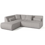 Onyx - canap� modulable d'angle gauche - 5 places - en velours c�tel� - gris clair