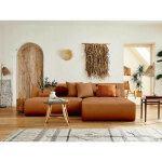 Lisa design - onyx - canap modulable d'angle rversible 4 places - en tissu - rouille