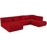 Lisa design - onyx - canapé panoramique d'angle droit - 7 places - en tissu mailles 3d - rouge Lisa design - onyx - canapé panoramique d'angle droit - 7 places - en tissu mailles 3d - rouge