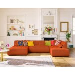 Lisa design - onyx - canapé panoramique modulable d'angle droit - 7 places - en tissu mailles 3d - orange ... Lisa design - onyx - canapé panoramique modulable d'angle droit - 7 places - en tissu mailles 3d - orange ...