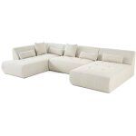Lisa design - onyx - canapé panoramique modulable d'angle gauche - 7 places - en tissu mailles 3d - beige ... Lisa design - onyx - canapé panoramique modulable d'angle gauche - 7 places - en tissu mailles 3d - beige ...