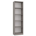 Onyx - kaffi - biblioth�que style scandinave salon - 50x30x181 - 5 tablettes - �tag�re � livres - gris ...