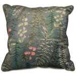 Coussin velours motif color� thym avec garnissage