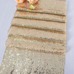 Or clair, 1)chemin de table  paillettes or rose pour mariage / dcoration d'vnements 30. 5 x 182cm ...