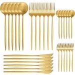 (or)couverts de table pour 6 personnes , m�nag�re de 30 pi�ces en acier inoxydable avec couteau fourchette ...