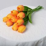 Orange 10 tulipes salon d�coration composition florale fleurs artificielles style nordique mariage d�coration ...
