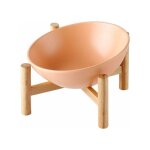 Fei yu - orange grand porte - gamelle surleve gamelle inclin pour chien et chat cramique avec bambou ...