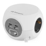 Bloc multiprises orbegozo en 4000 / 3 prises de current / 2 usb a - 2 usb type c / blanc et gris