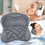 Oreiller de bain 4d air mesh avec 6 ventouses, design ergonomique, parfait pour relaxation dans votre ...