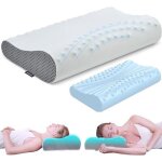 Oreiller cervical ergonomique en mousse � m�moire de forme - lavable - sommeil profond 60 x 30 x 11cm ...