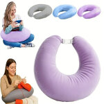 Oreiller ergonomique cervical m�moire forme velours cristal doux soutien nuque et bras confort lecture ...