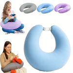 Oreiller ergonomique cervical m�moire forme velours cristal doux soutien nuque et bras confort lecture ...