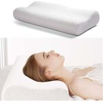 Oreiller ergonomique en mousse � m�moire de forme, oreiller cervical avec housse lavable et hypoallerg�nique, ...