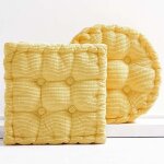 Oreiller de sol de m�ditation, coussins de sol carr�s et ronds, coussin en chenille pour yoga, salon, ...