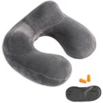 Oreiller de voyage gonflable, gris fonc�, 313114cm, une pi�ce, adapt� aux voyages en avion, soutien de ...