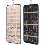 Organisateur de bijoux � suspendre - rouleau de rangement avec crochet en m�tal - double face - pour ...