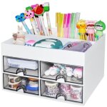 Organisateur de bureau - accessoires - 4 tiroirs - porte - stylos - design compact - pour enfants