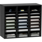 Mophorn - organisateur de bureau en bois 74x30, 5x62 cm trieur de documents a 24 compartiments corbeille ...