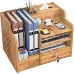 Organisateur de bureau bois, grande organiseur bureau, rangement bureau organisateur pour fournitures ...