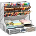 Organisateur de bureau en maille, porte - stylo multifonctionnel, organisateur de stylos pour bureau, ...