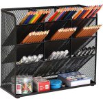 Organisateur de bureau en maille porte - stylo multifonctionnel rangement fournitures scolaire maison ...