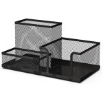 Organisateur de bureau et porte - stylos en maille m�tallique noire - accessoires de bureau - organiseur ...