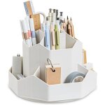 Organisateur de bureau, pot a crayon rotatif � 360 degr�s, organiseur bureau avec 9 compartiments, pot ...