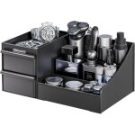 Organisateur cosm�tique noir mat pour homme, avec tiroirs, rangement parfum et skincare, salle de bain. ...