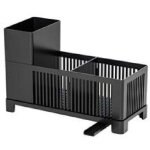 Organisateur d'�vier et organisateur d'�vier de cuisine, support d'�ponge noir, support de rangement ...