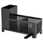 Organisateur d'�vier et organisateur d'�vier de cuisine, support d'�ponge noir, support de rangement ...