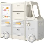 Organisateur de rangement pour jouets enfants, armoire en forme de bus avec 4 tiroirs amovibles, pour ...