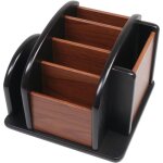 Organisateur t�l�commande rotatif en bois - porte telecommande tv avec 6 compartiments support t�l�commandes ...