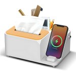Lifcausal - organiseur de bureau 3 en 1, station de chargement sans fil avec support pour boîte à mouchoirs, ... Lifcausal - organiseur de bureau 3 en 1, station de chargement sans fil avec support pour boîte à mouchoirs, ...