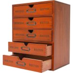 Organiseur de bureau en bois  5 tiroirs, style vintage, pour documents, stylos, cahiers et autocollants ...